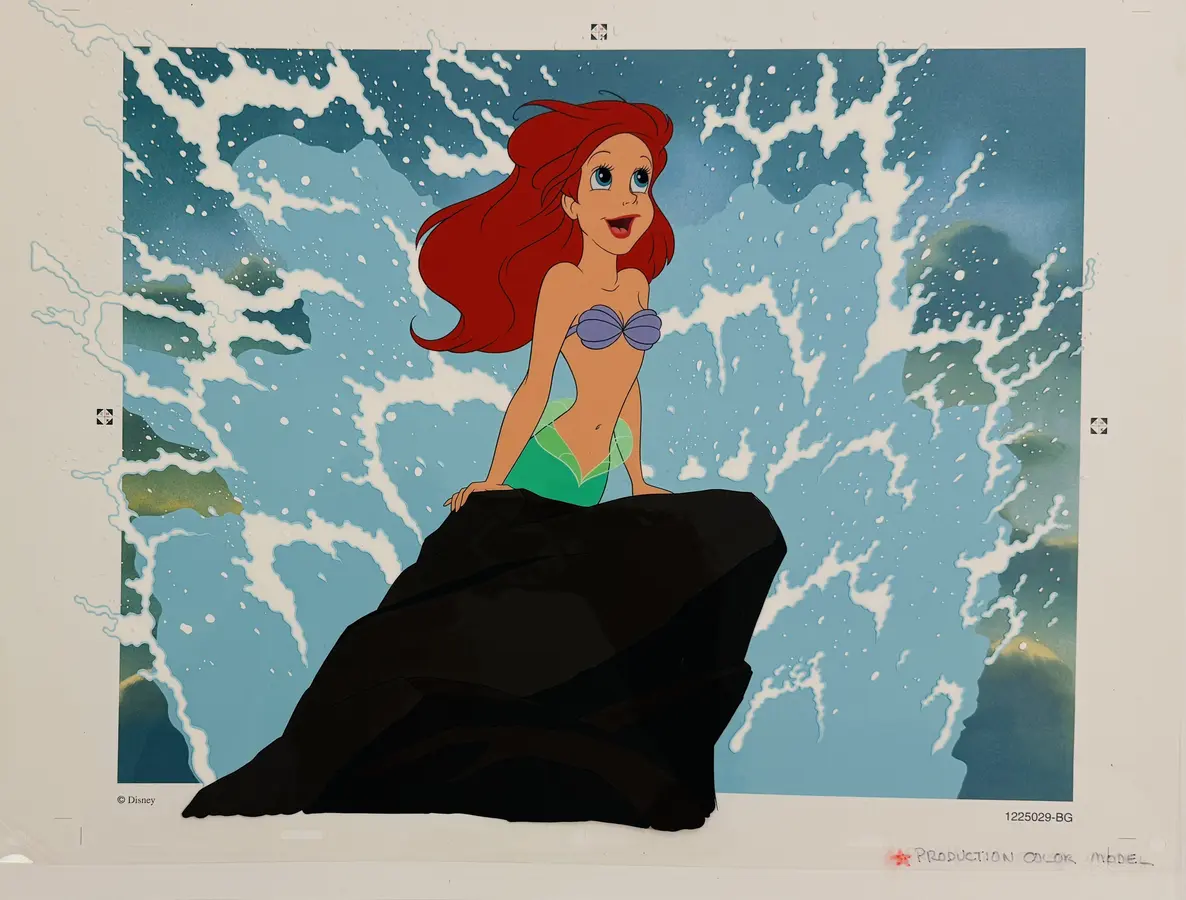 Original color animation artwork from The Little Mermaid